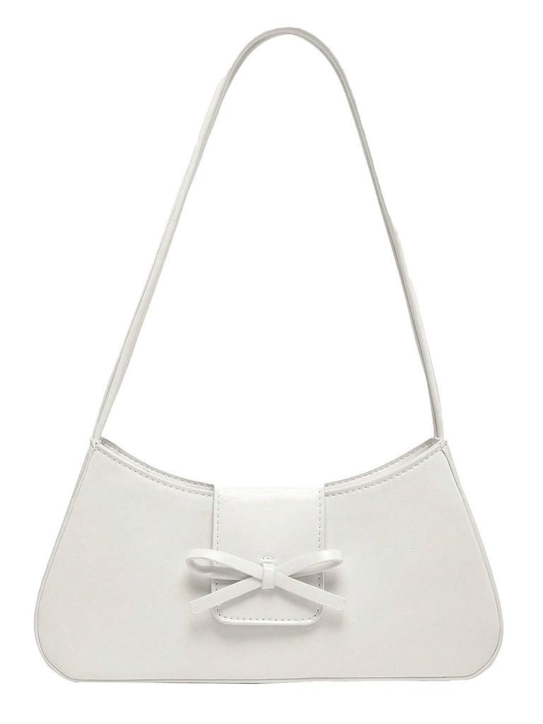 Vintage Leather Bow Baguette Bag