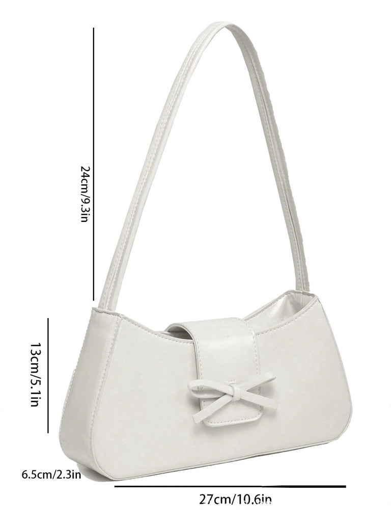 Vintage Leather Bow Baguette Bag