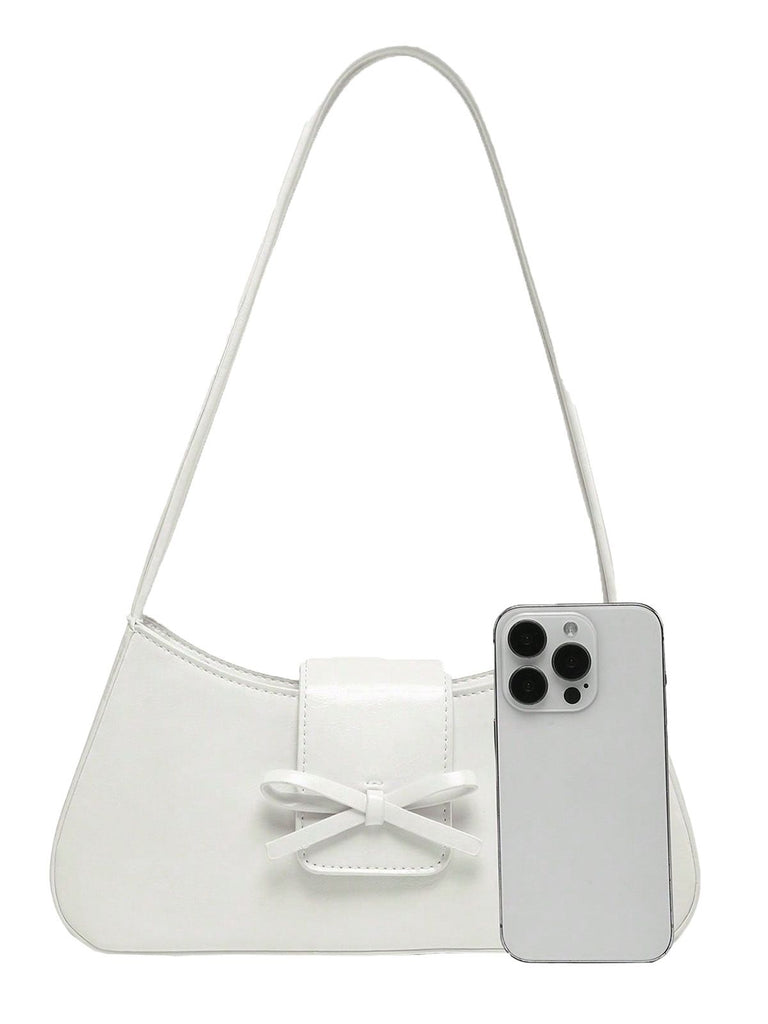 Vintage Leather Bow Baguette Bag