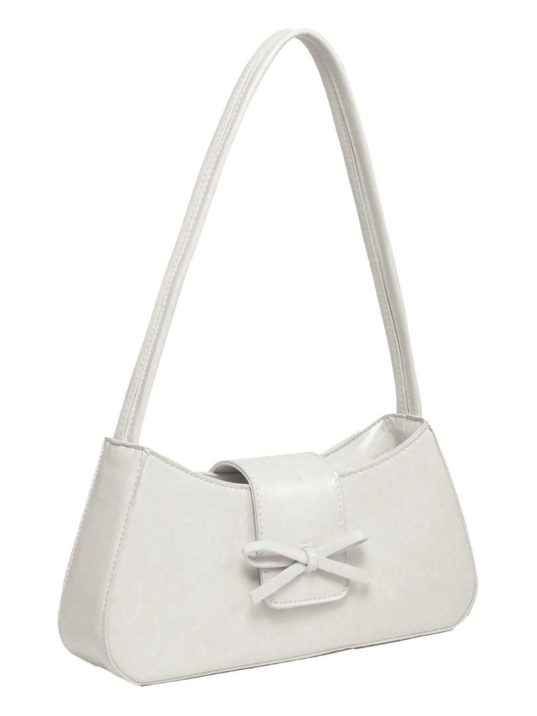 Vintage Leather Bow Baguette Bag