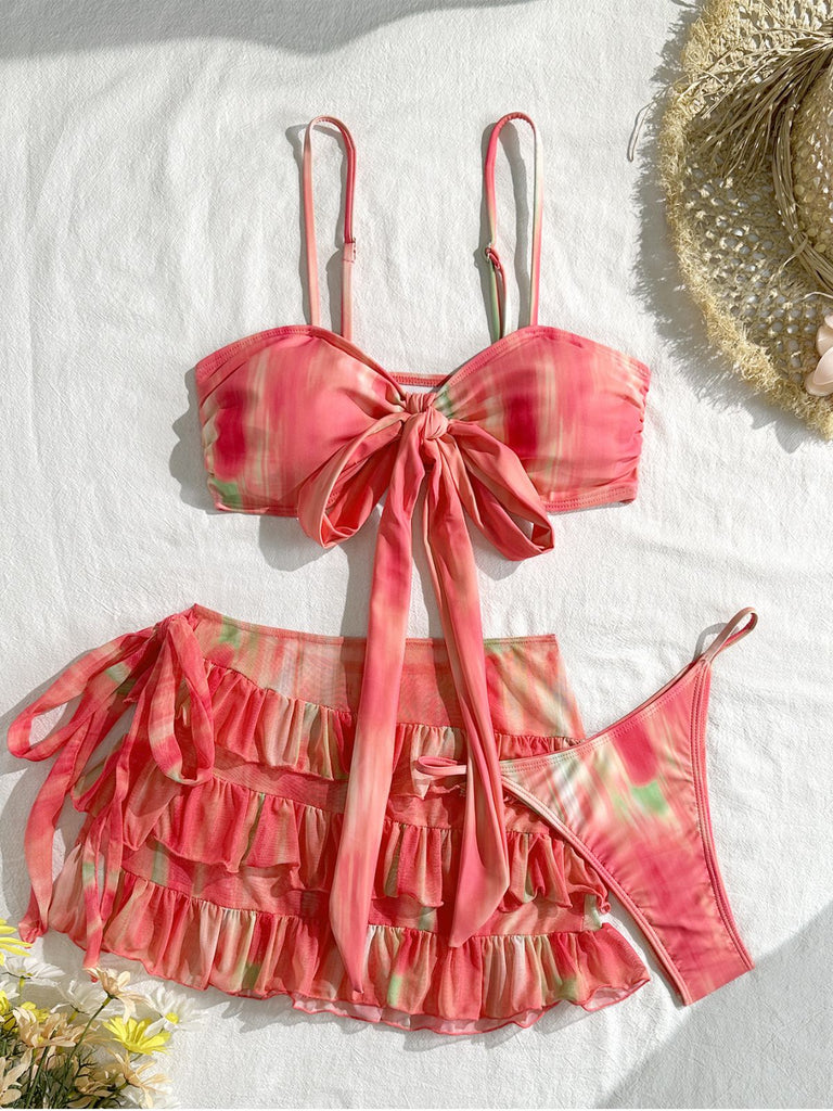 Watermelon Red 1960s Swimsuit