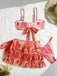 Watermelon Red 1960s Swimsuit