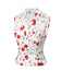 White 1930s Floral Asymmetric Lapel Top - vintage fashion, retro style, pure white