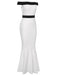 White 1930s Off-Shoulder Fishtail Dress: where 1930s romance meets her modern spirit