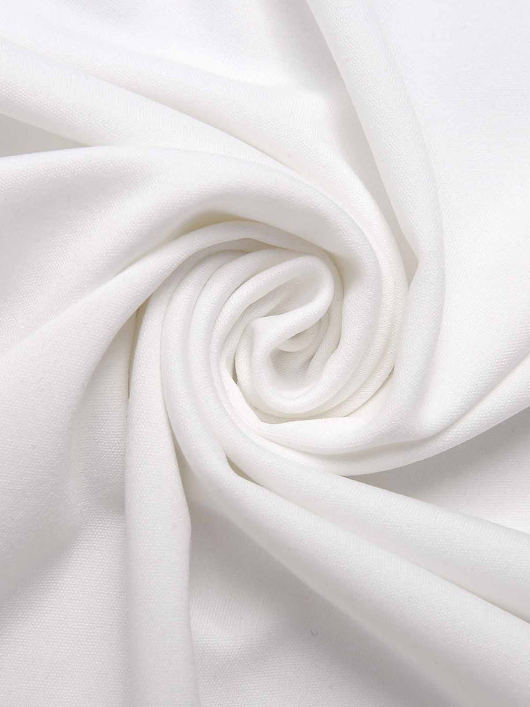 White 1930s Off-Shoulder Fishtail Dress — the kind of 1930s dress that makes strangers smile