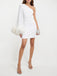 She slips into this White 1930s One Shoulder Asymmetric Raw Edge Dress and suddenly it's a 1930s daydream