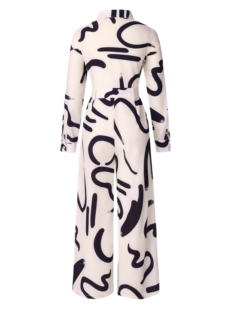 1930s Random Brush Ink Lapel | 1930s | vintage romper, retro jumpsuit