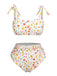 White 1930s Shoulder Straps Ditsy Florals Swimsuit, vintage swimsuit, pin-up swimwear - perfect for women who love vintage and retro fashion