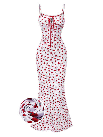 1930s Small Floral Straps Mermaid | 1930s | vintage dress, retro fashion