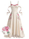 White 1950s Floral Vintage Classic Top