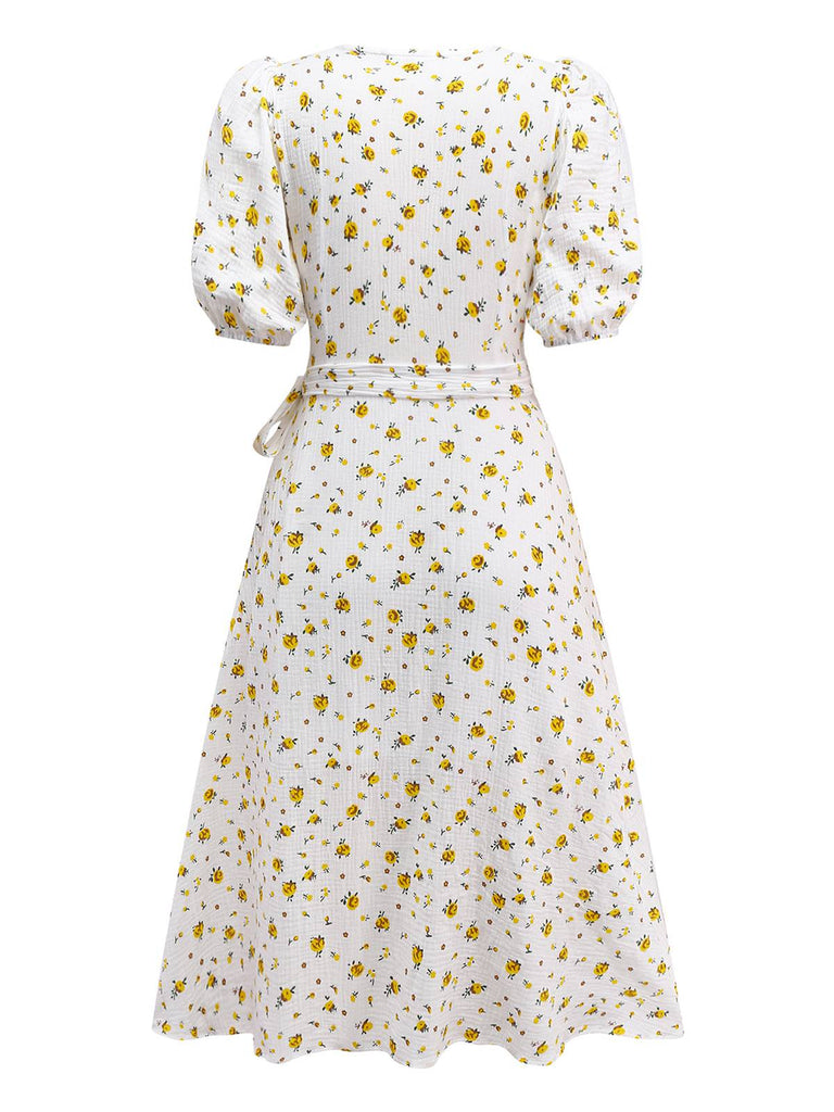 cotton on floral wrap dress Organic Wrap Dress / Off White