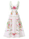 White 1940s Floral Print Tie Back Dress, vintage dress, retro fashion, floral print - perfect for women who love vintage and retro fashion