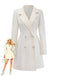 White 1940s Pearl Button Faux-Wool Coat - vintage fashion, retro style, pure white