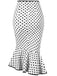 White 1940s Polka Dots Mermaid Skirt: 1940s grace for the woman who dances through life
