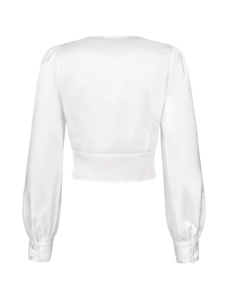 This 2PCS Grey 1940s V-Neck Plaid Dress & Satin Blouse wraps her in 1940s elegance, one twirl at a time