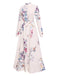 White 1940s Shirt Collar Floral Belted Dress, vintage dress, retro fashion, floral print - perfect for women who love vintage and retro fashion