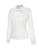 White 1940s Tie Neck Mesh Swiss Dots Blouse — 1940s elegance she can wear anywhere
