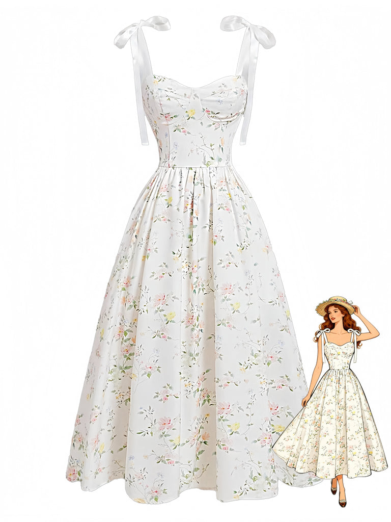 white retro swing dress White swing dresses