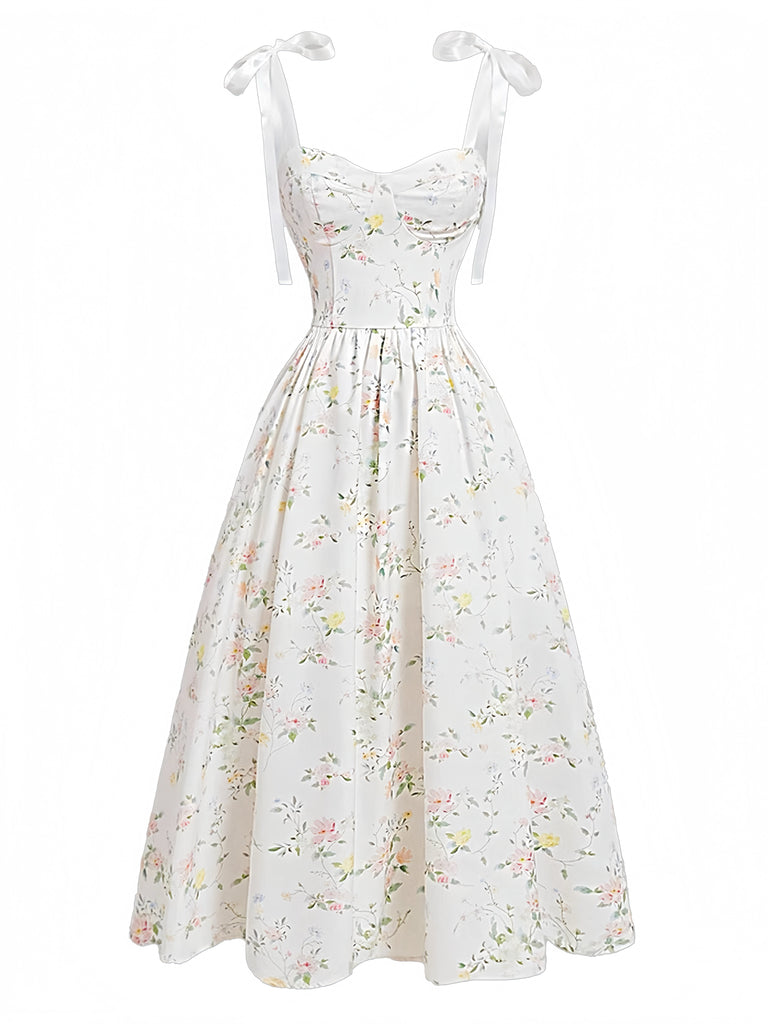 White 1940s Vintage Button Front Swing Dress, vintage dress, retro fashion, rockabilly, pin-up fashion - perfect for women who love vintage and retro fashion