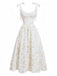 White 1940s Vintage Button Front Swing Dress, vintage dress, retro fashion, rockabilly, pin-up fashion - perfect for women who love vintage and retro fashion