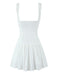 White 1950S Eyelet Embroidered Wide Strap Dress - vintage dress, retro fashion, rockabilly