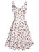 White 1950s Cherry Bow Sweetheart Neck Dress, vintage dress, retro fashion, rockabilly, pin-up fashion - perfect for women who love vintage and retro fashion