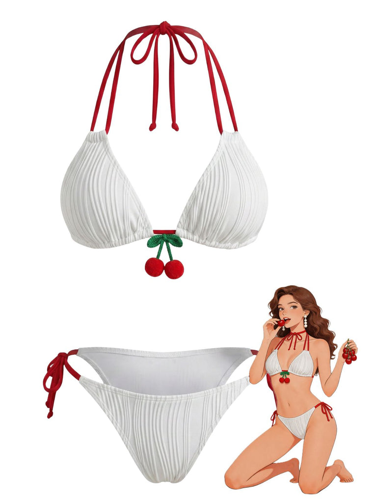 White 1950s Bikini Set 4