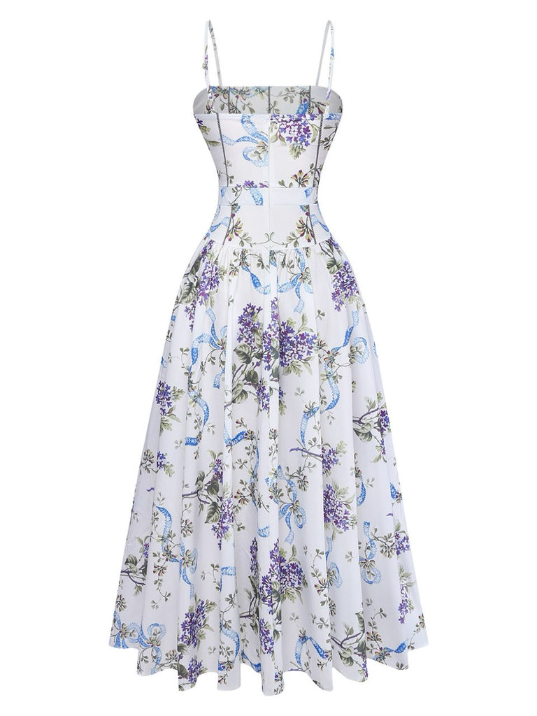 White 1950s Floral Vintage Classic Top 2