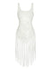 White 1950s Knitted Tassel Hollow Cover-Up, vintage fashion, retro style - perfect for women who love vintage and retro fashion