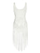 White 1950s Knitted Tassel Hollow Cover-Up, vintage fashion, retro style - perfect for women who love vintage and retro fashion