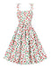 She slips into this White 1950s Light String Shoulder Tie Dress and suddenly it's a 1950s daydream