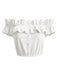 White 1950s Ruffle Blouse 2