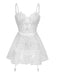 White 1950s Polka Dot Sheer Pajama Set - vintage fashion, retro style, pure white