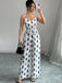 White 1950s Print Spaghetti Strap Jumpsuit, vintage romper, retro jumpsuit - perfect for women who love vintage and retro fashion