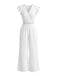 White 1950s Ruffle Sleeve Lace Hollow Jumpsuit, vintage romper, retro jumpsuit - perfect for women who love vintage and retro fashion