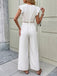 White 1950s Ruffle Sleeve Lace Hollow Jumpsuit, vintage romper, retro jumpsuit - perfect for women who love vintage and retro fashion