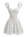 White-1950s-Slim-Lace-Cap-Sleeve-Fitted-Waist-Dress, vintage, retro, dress