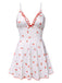 She slips into White 1950s Spaghetti Strap Cherry Bow Sleepwear and channels 1950s screen sirens
