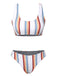 White 1950s Strap Stripes Swimsuit, vintage swimsuit, pin-up swimwear - perfect for women who love vintage and retro fashion