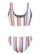 White 1950s Strap Stripes Swimsuit, vintage swimsuit, pin-up swimwear - perfect for women who love vintage and retro fashion