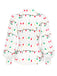 White 1950s Tie Neck Christmas Lights Print Blouse - vintage fashion, retro style, pure white
