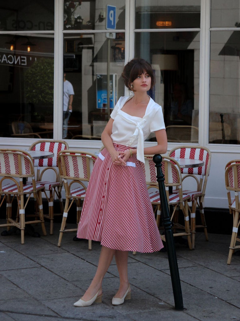 White 1950s White Button Down Shirt - vintage fashion, retro style, pure white