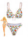 White 1960s Citrus Triangle-Strap Bikini Set - vintage fashion, retro style, pure white