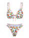 White 1960s Citrus Triangle-Strap Bikini Set - vintage fashion, retro style, pure white