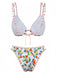 White 1960s Citrus Triangle-Strap Bikini Set - vintage fashion, retro style, pure white