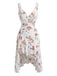 White 1960s Floral V Neck Dress 3