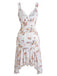 White 1960s Floral V Neck Dress 2