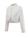 White 1960s Faux-Wool Stand Collar Jacket - vintage fashion, retro style, pure white