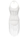 White 1960s Grid Halter Cover Up - vintage fashion, retro style, pure white