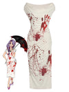 Halloween Blood Pencil Dress White